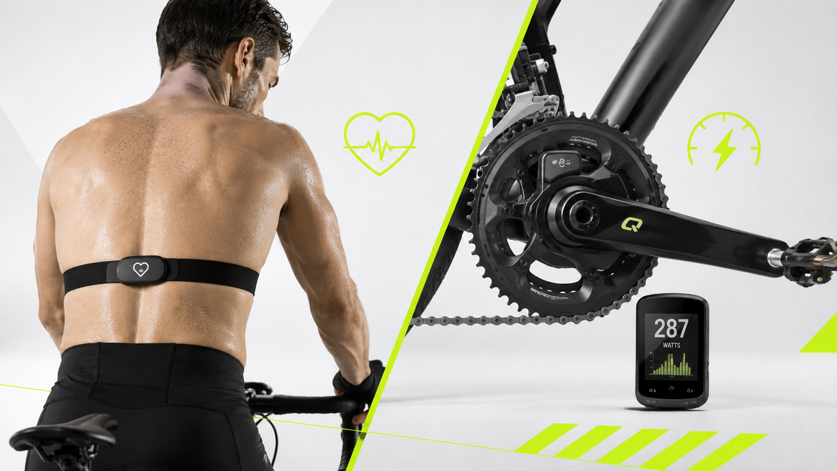Frecuencia cardíaca y potencia para entrenamiento de ciclismo