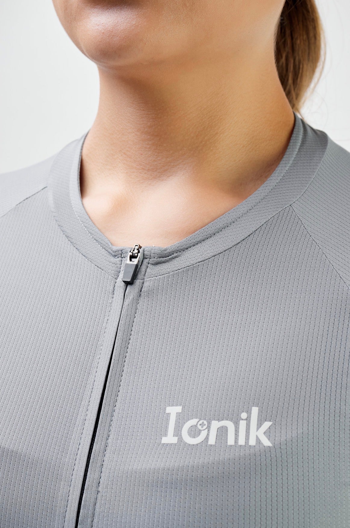Jersey de ciclismo Ionik Start femenino manga corta gris