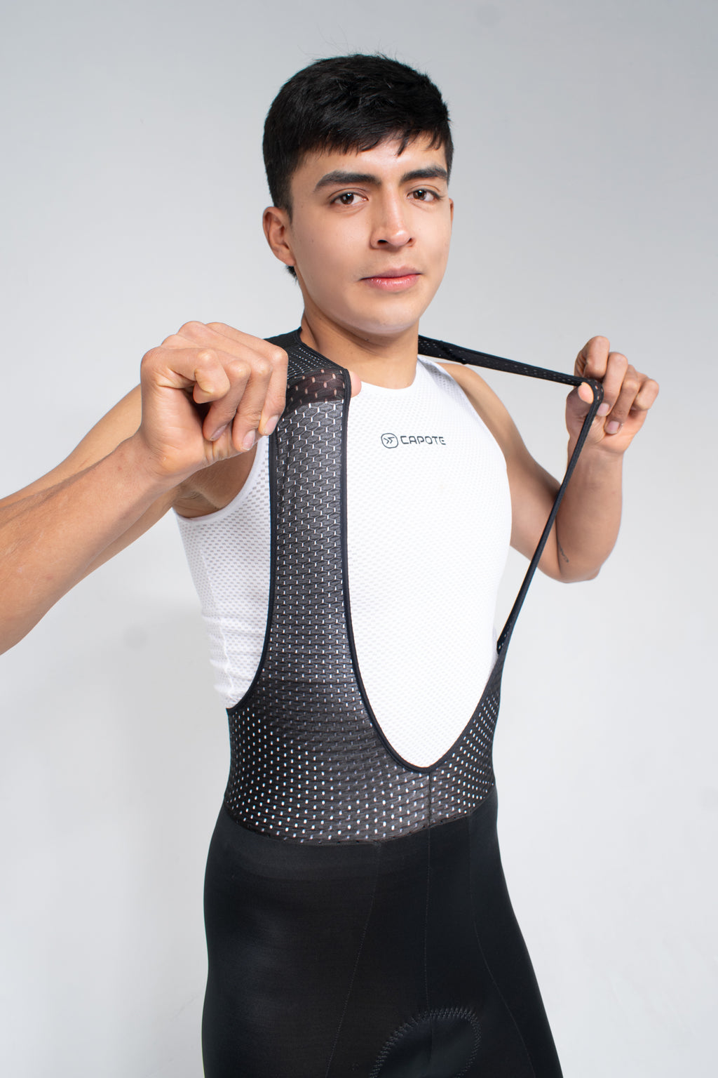 Licra de ciclismo Capote Hombre Corta Light negra con cargaderas
