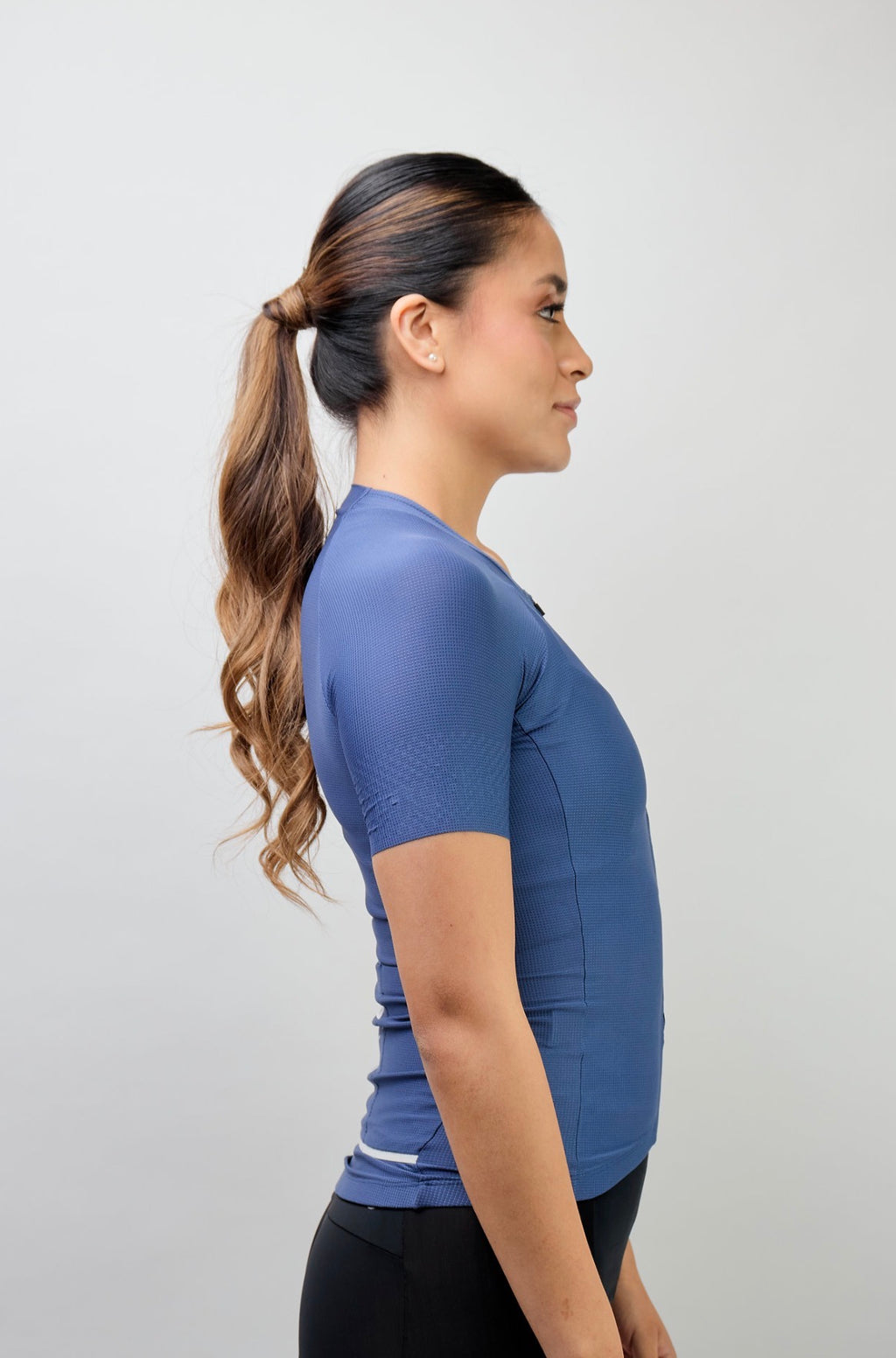 Jersey de ciclismo Ionik Start femenino manga corta azul