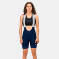 Licra de ciclismo Capote Mujer Corta Plus azul con cargaderas