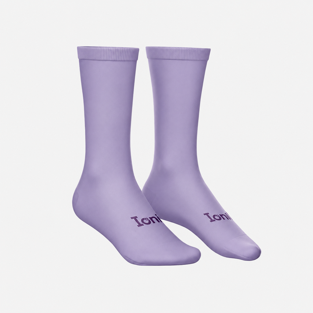 Medias de Ciclismo Ionik Lila con Reflectivo