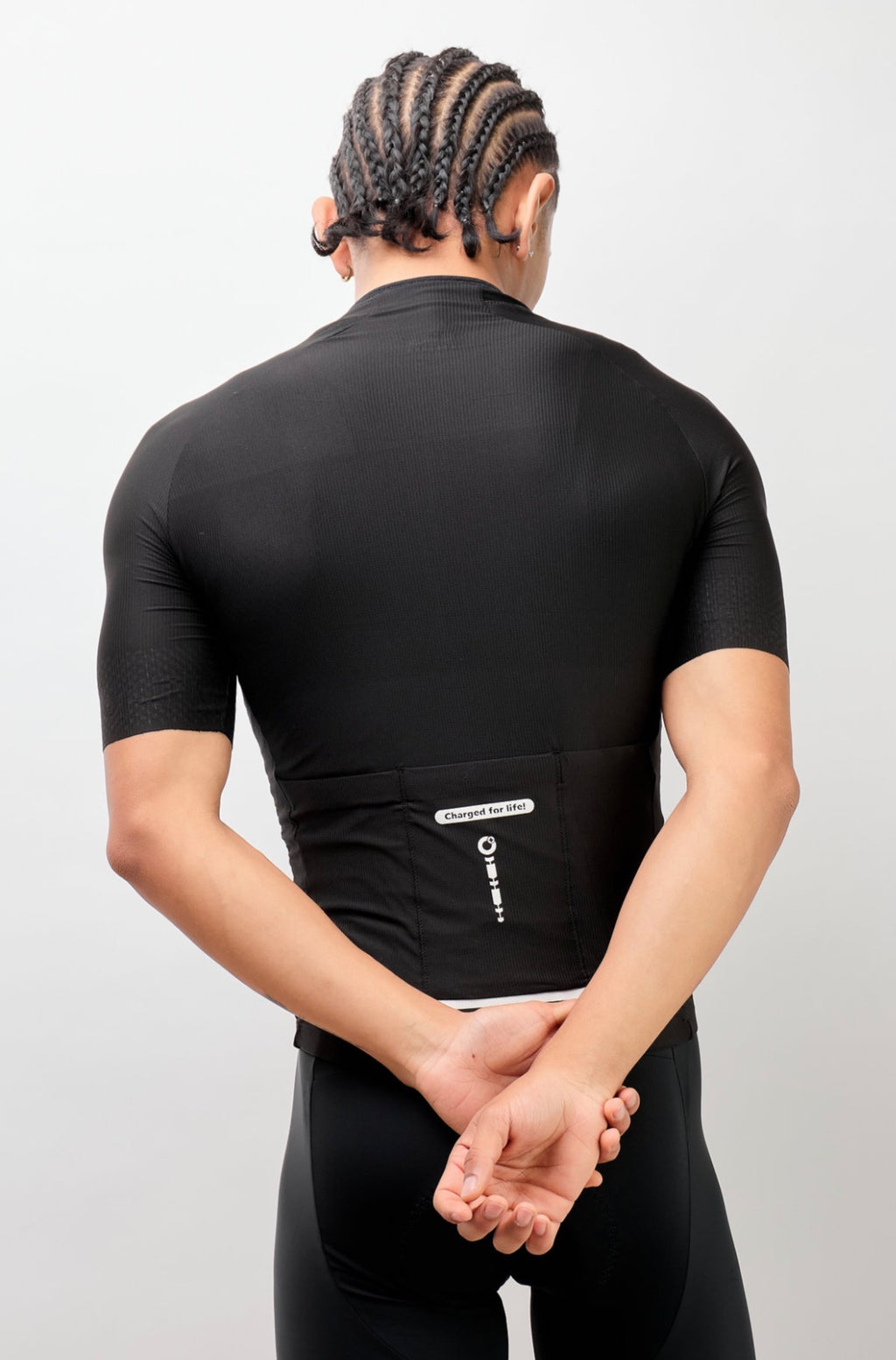 Jersey de ciclismo Ionik Start masculino manga corta negro