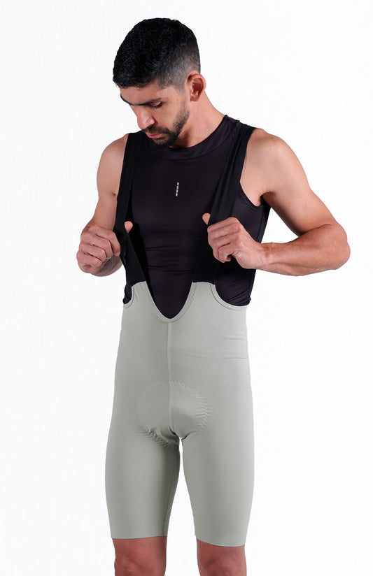 Licra de ciclismo Highforce Classic gris con cargaderas para hombre