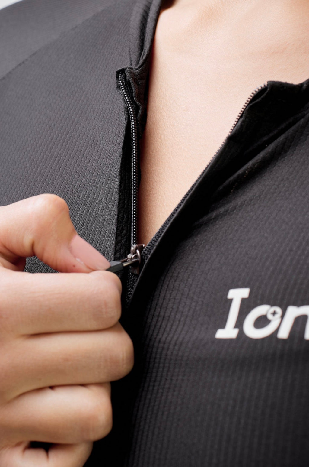 Jersey de ciclismo Ionik Start femenino manga corta negro