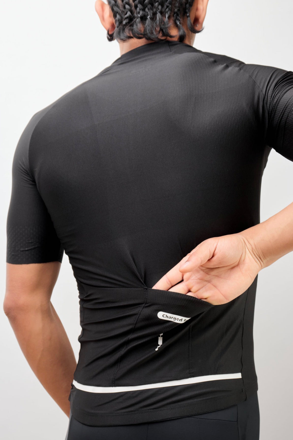 Jersey de ciclismo Ionik Start masculino manga corta negro