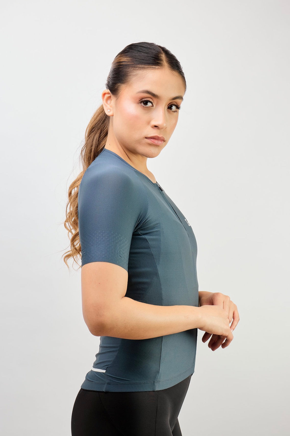 Jersey de ciclismo Ionik Start femenino manga corta verde benetton