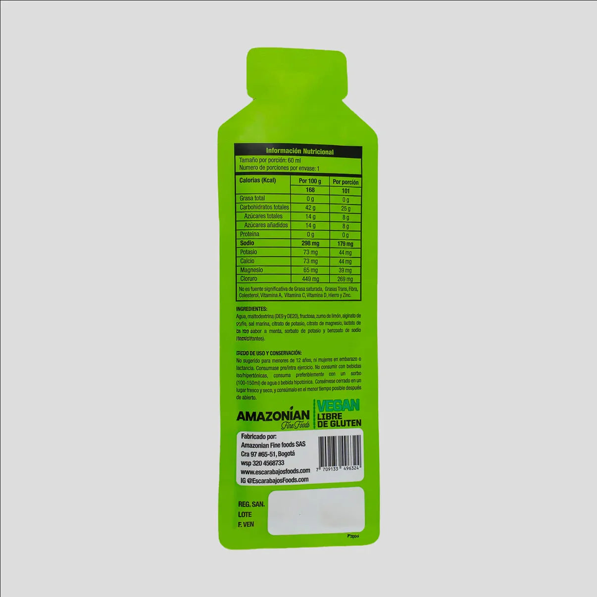 Gel energético Escarabajos Limón + Electrolitos 60 g