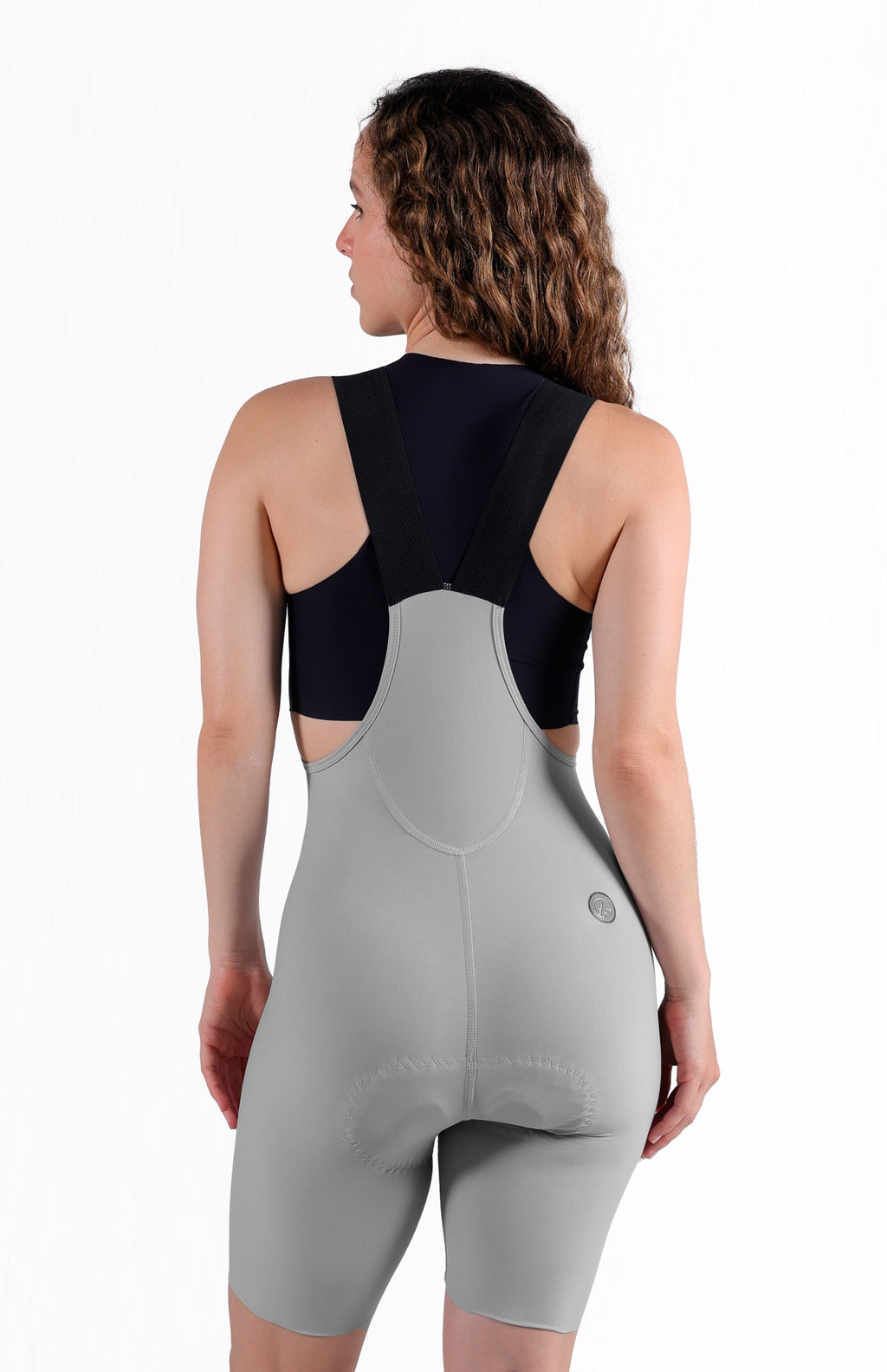 Licra de ciclismo Highforce Classic gris con cargaderas para mujer