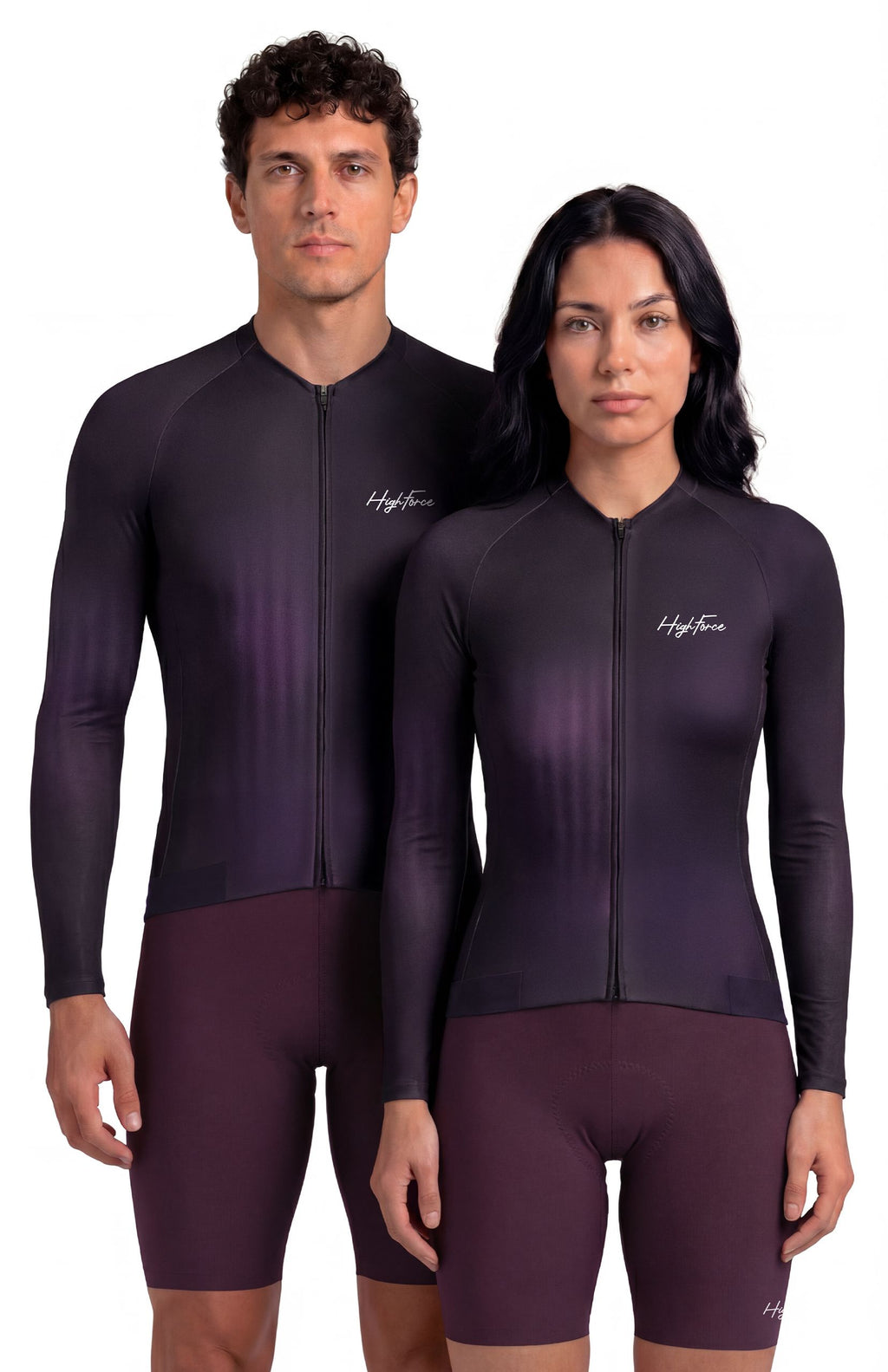 Jersey de Ciclismo Manga Larga Unisex HighForce Morado Oscuro