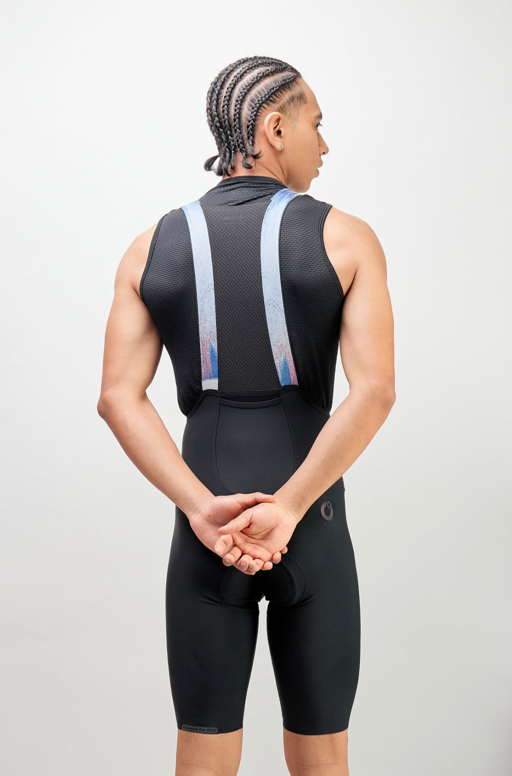 Pantaloneta de ciclismo Ionik Tubular negra masculina con cargaderas