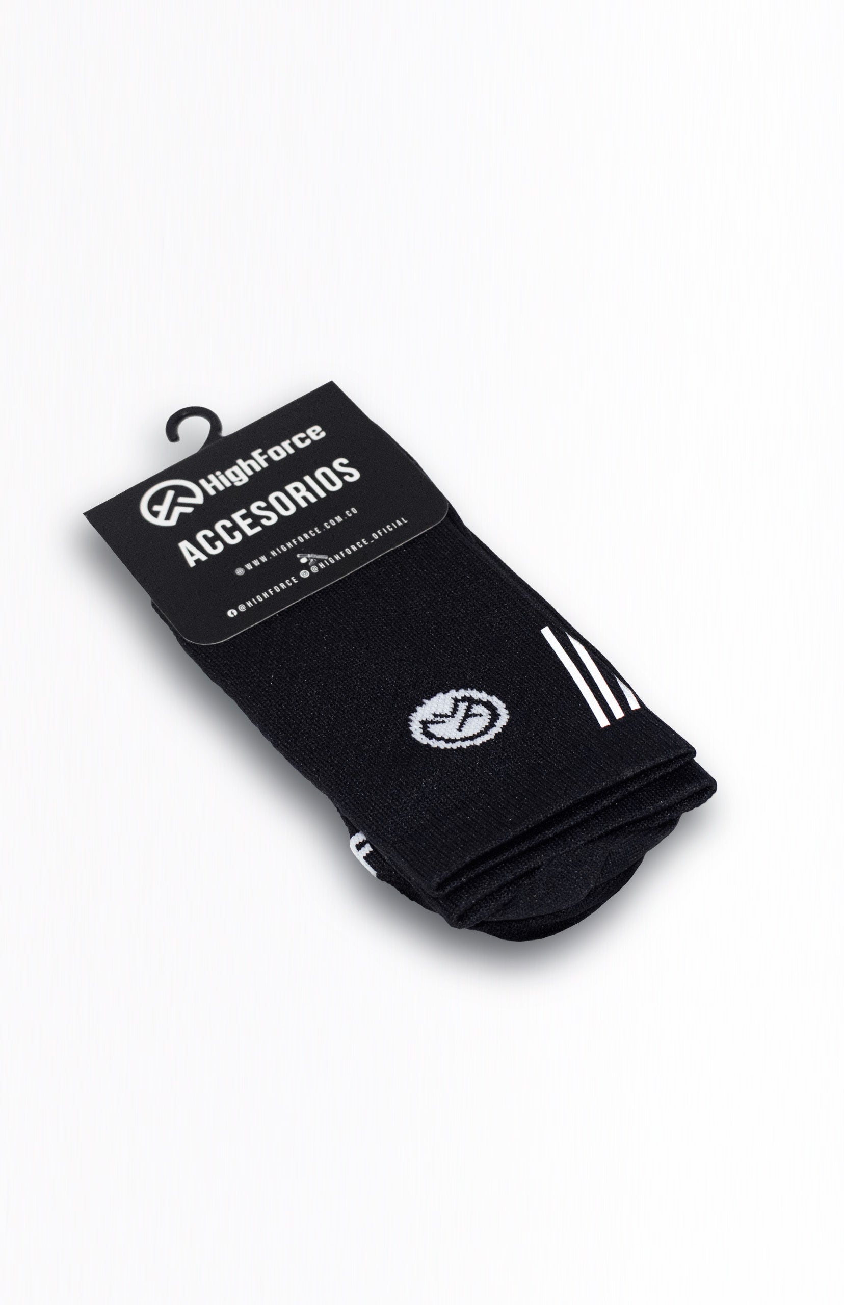 Medias de ciclismo Highforce compresivas reflectivas negras