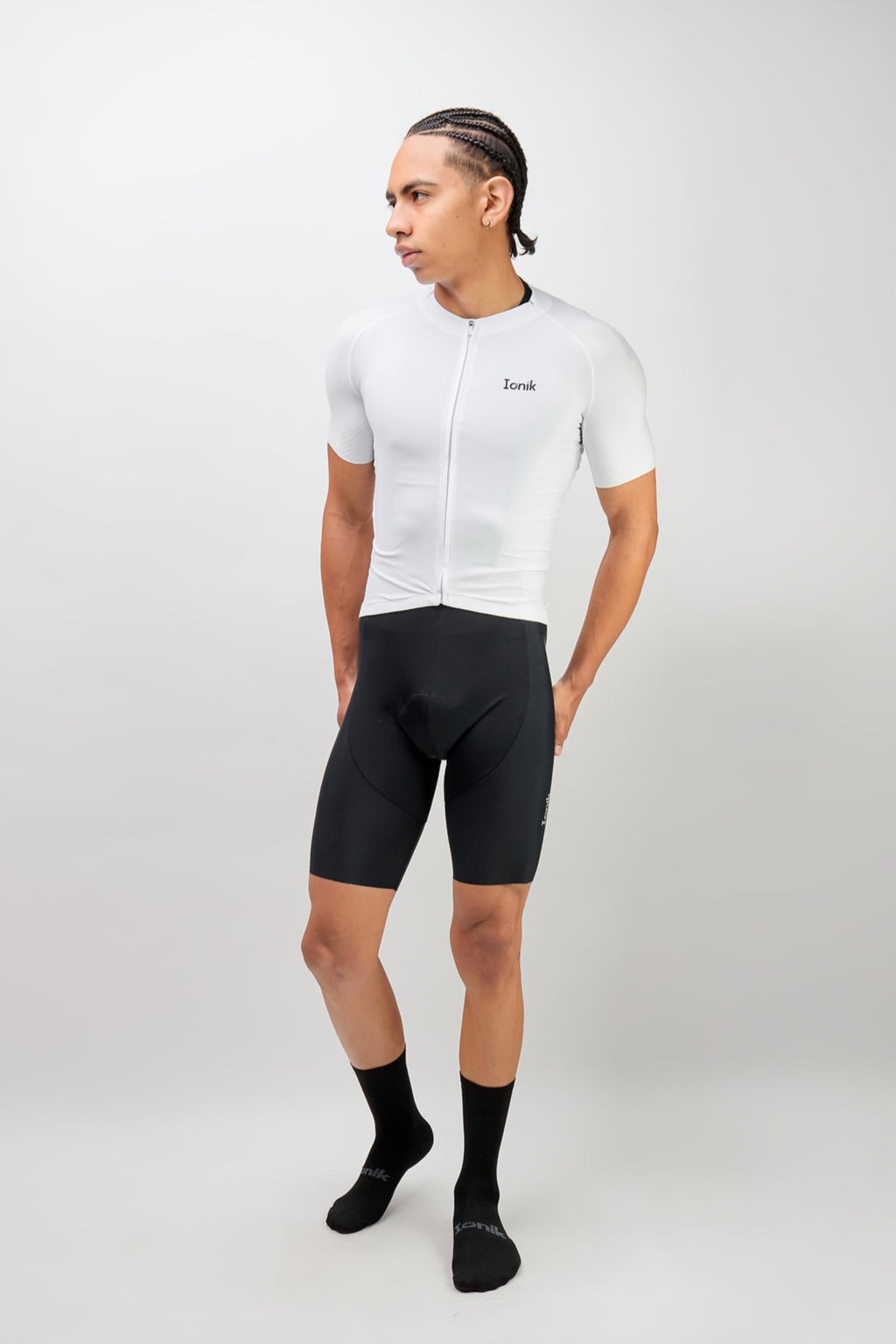 Jersey de ciclismo Ionik Pro masculino blanco Neckless