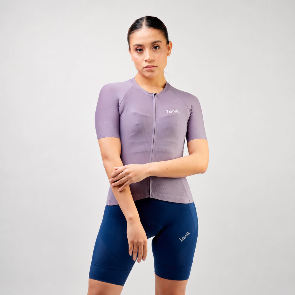 Jersey de ciclismo Ionik Start femenino manga corta lila