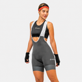 Licra de ciclismo Capote Mujer Corta Plus gris con cargaderas