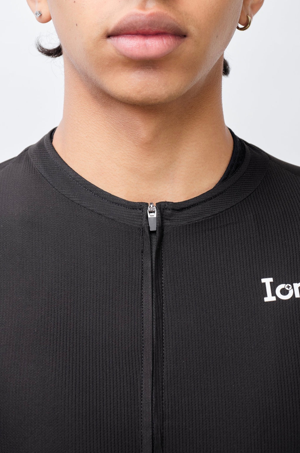 Jersey de ciclismo Ionik Start masculino manga corta negro