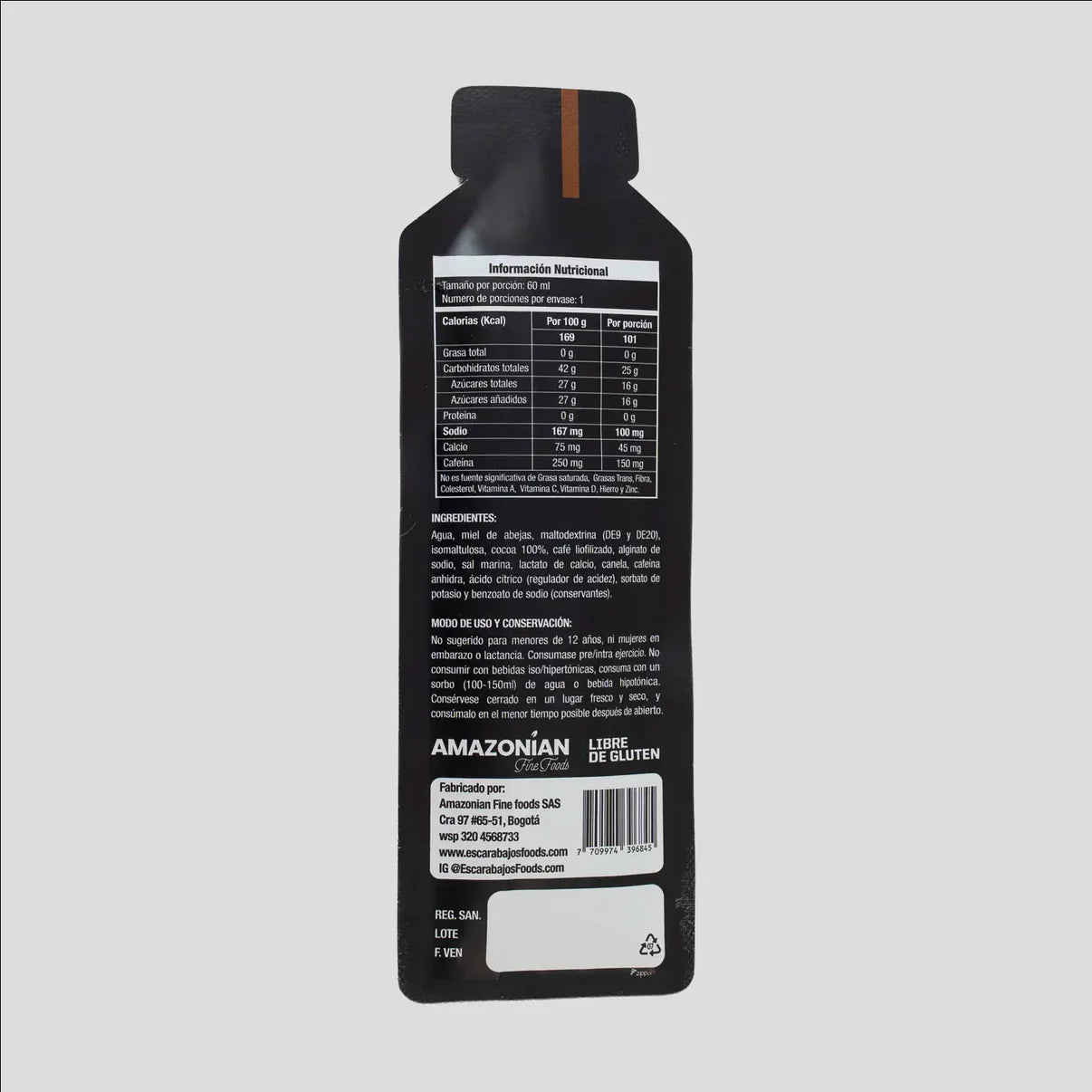 Gel energético Bee Boost Mocachino + Cafeína 150 mg 60 g