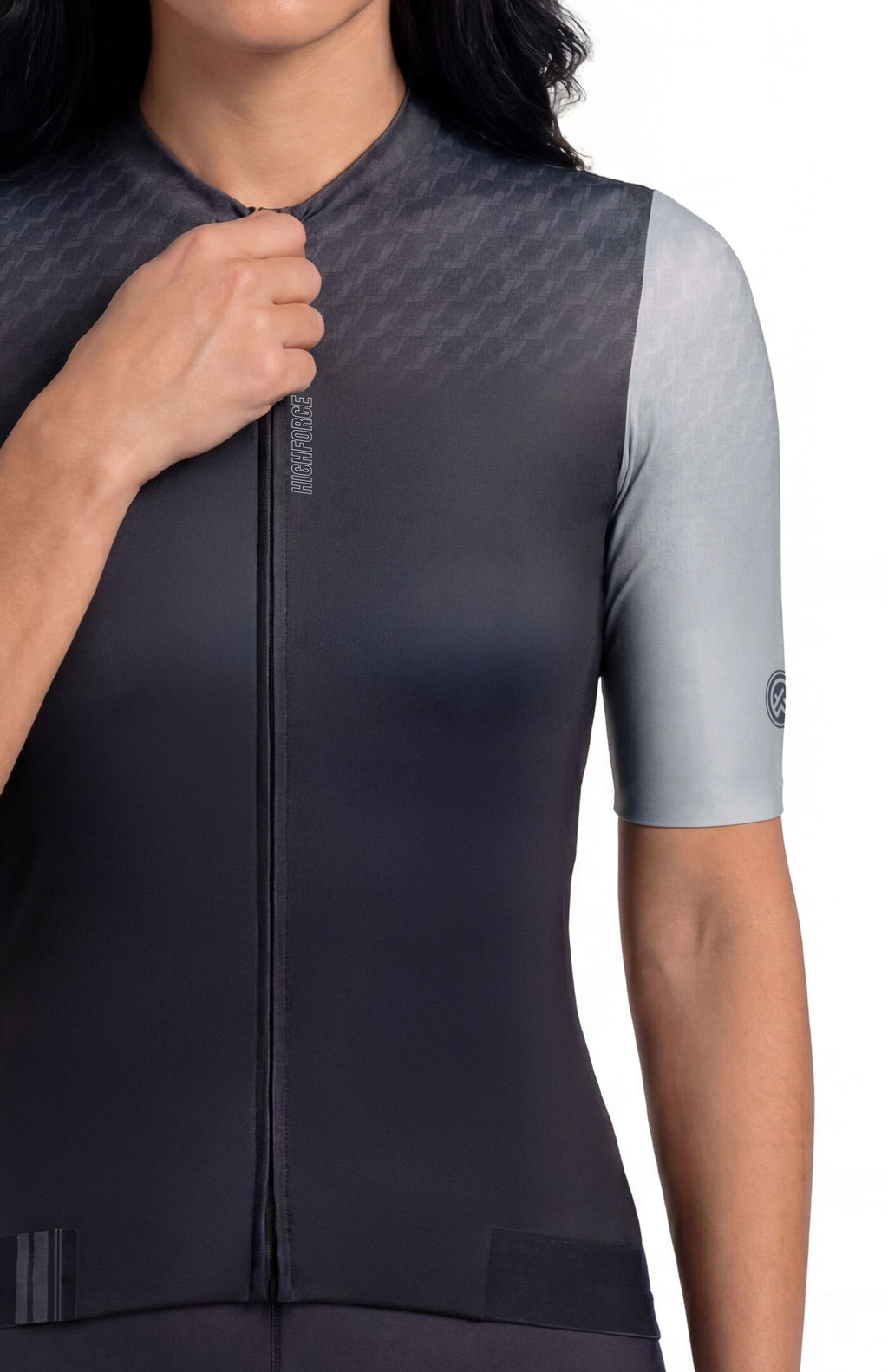 Jersey de Ciclismo Unisex HighForce Negro Gris Claro