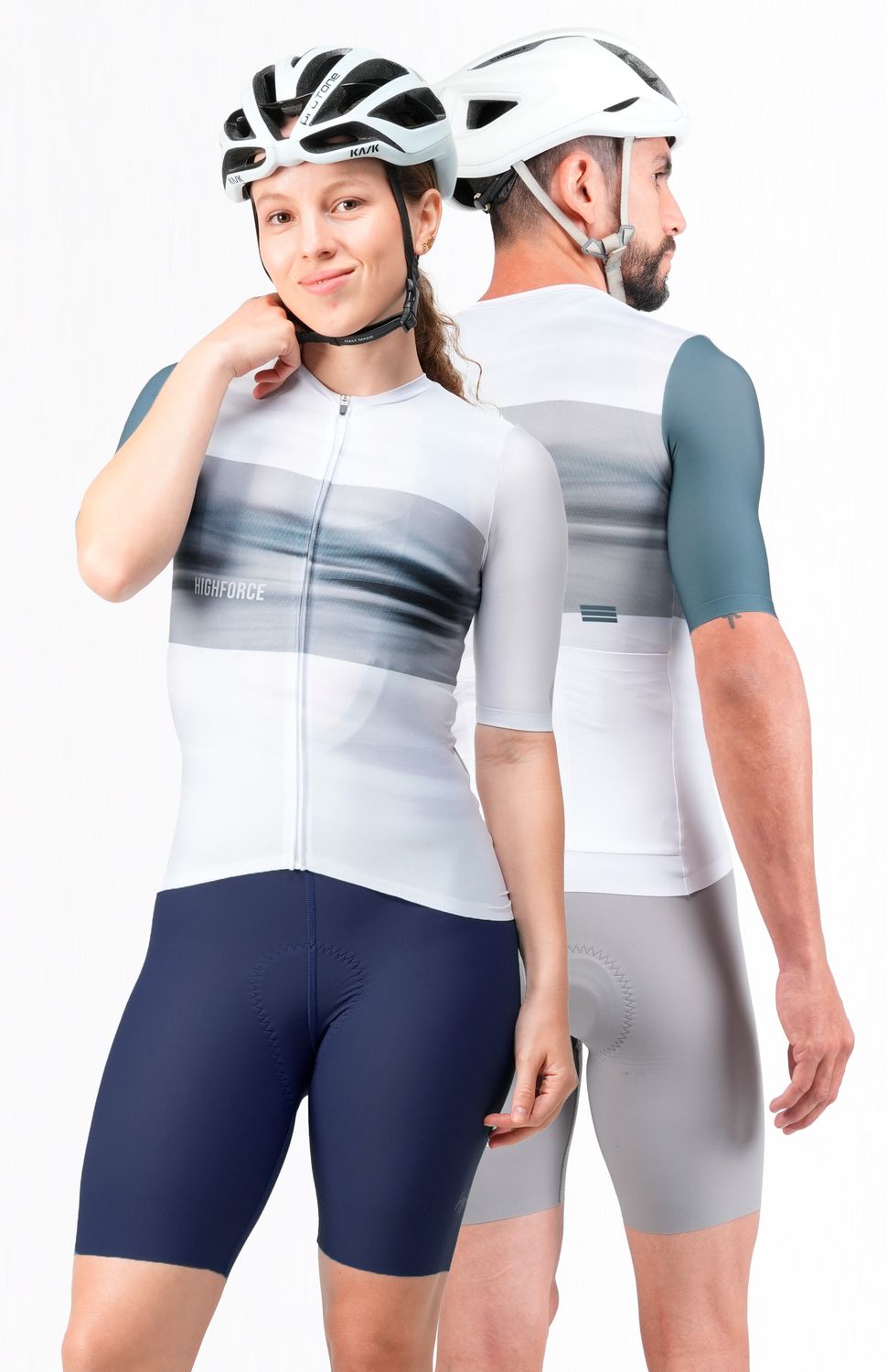Jersey de ciclismo HighForce Unisex White/Grey