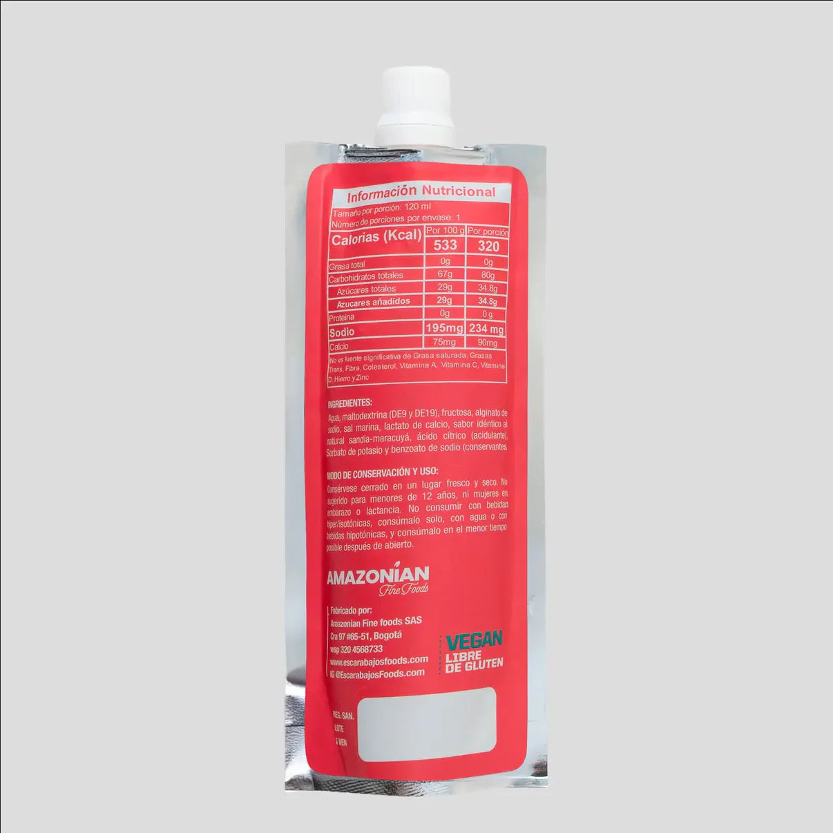 Gel energético Escarabajos Sandía 80 g CHO 120 g