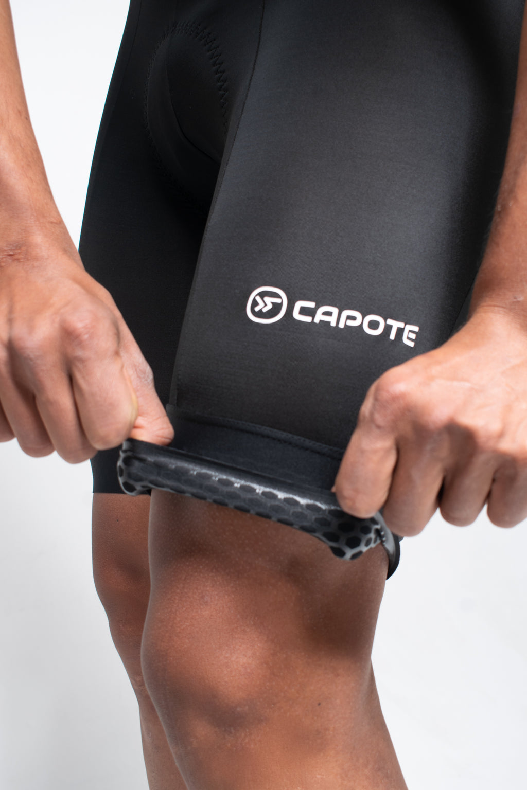 Licra de ciclismo Capote Hombre Corta Light negra con cargaderas