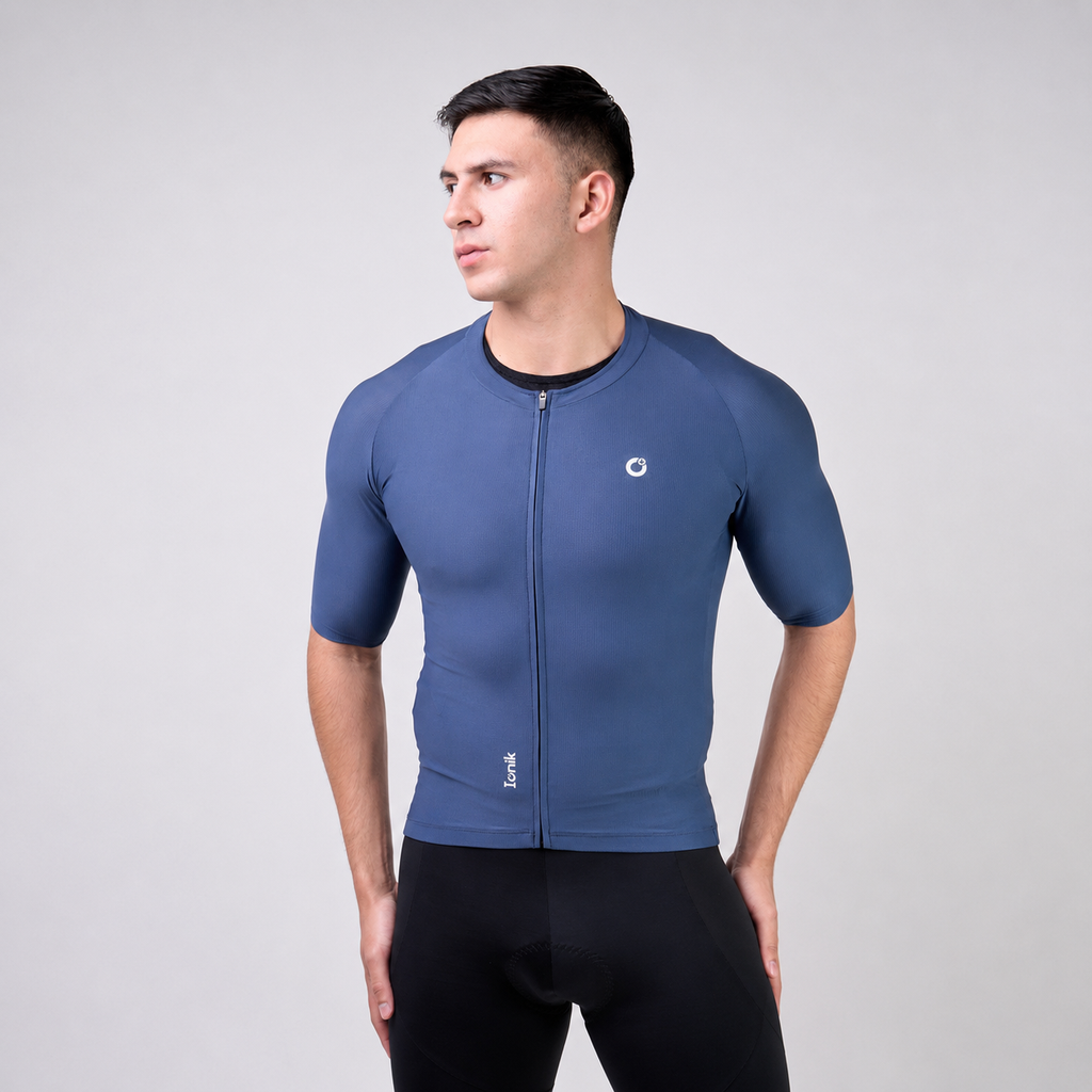 Jersey de ciclismo Ionik Start masculino manga corta verde benetton