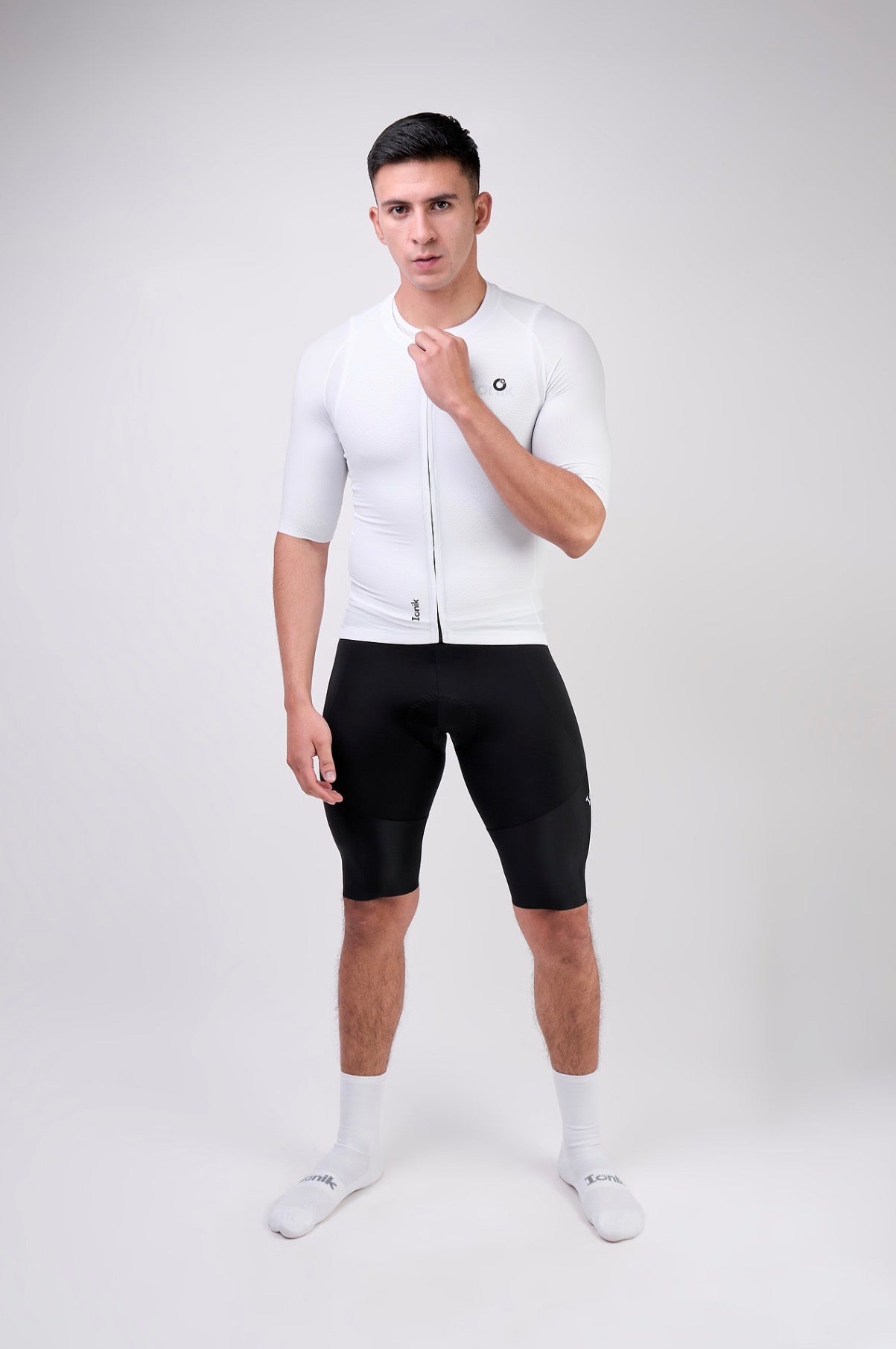 Jersey de ciclismo Ionik Start masculino manga corta blanco