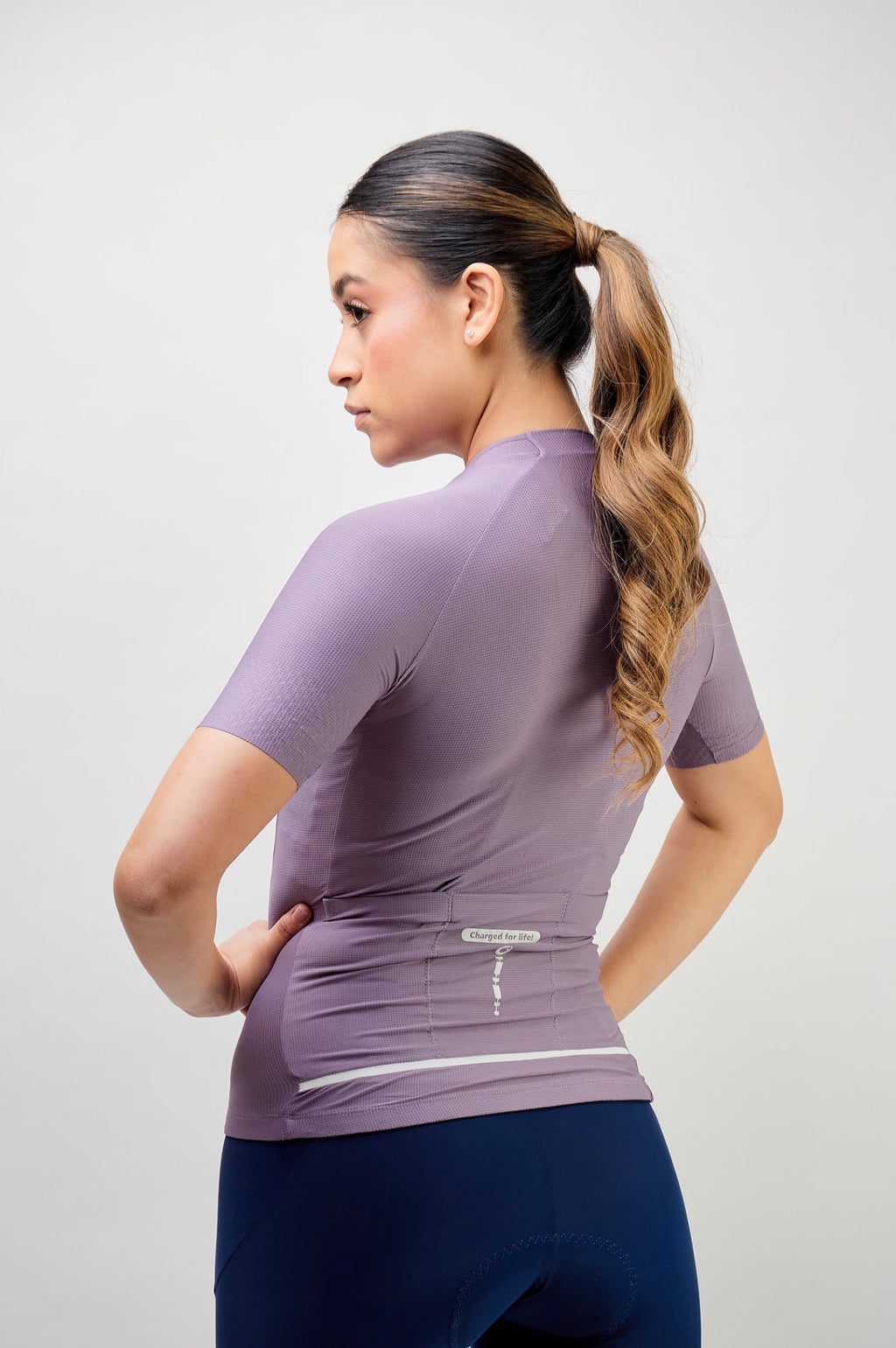 Jersey de ciclismo Ionik Start femenino manga corta lila