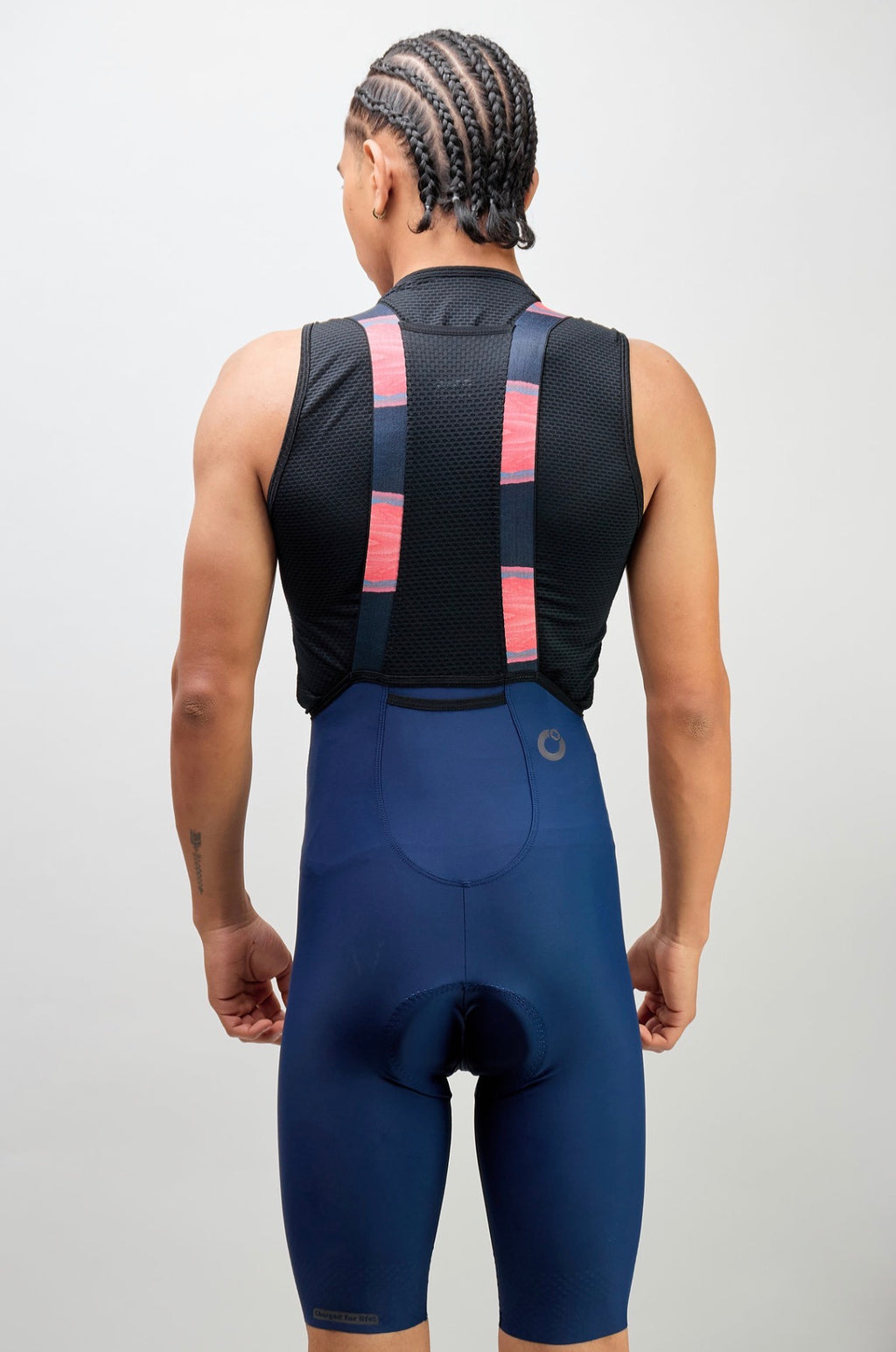 Pantaloneta de ciclismo Ionik Tubular azul oscuro masculina con cargaderas