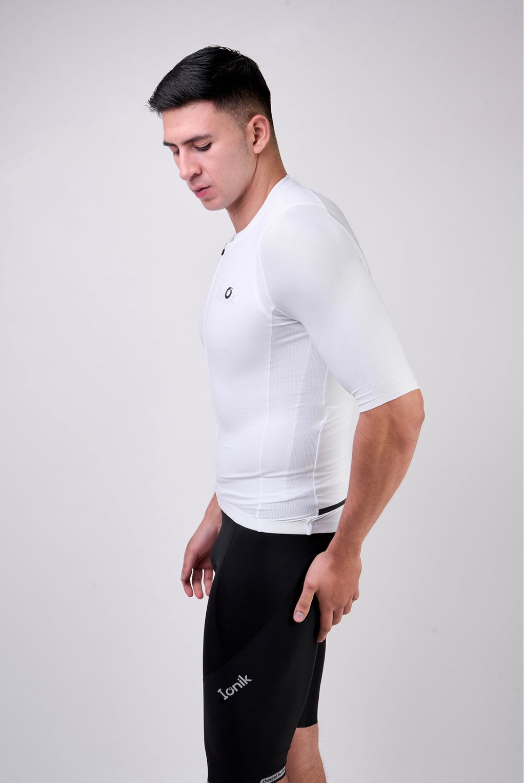 Jersey de ciclismo Ionik Start masculino manga corta blanco