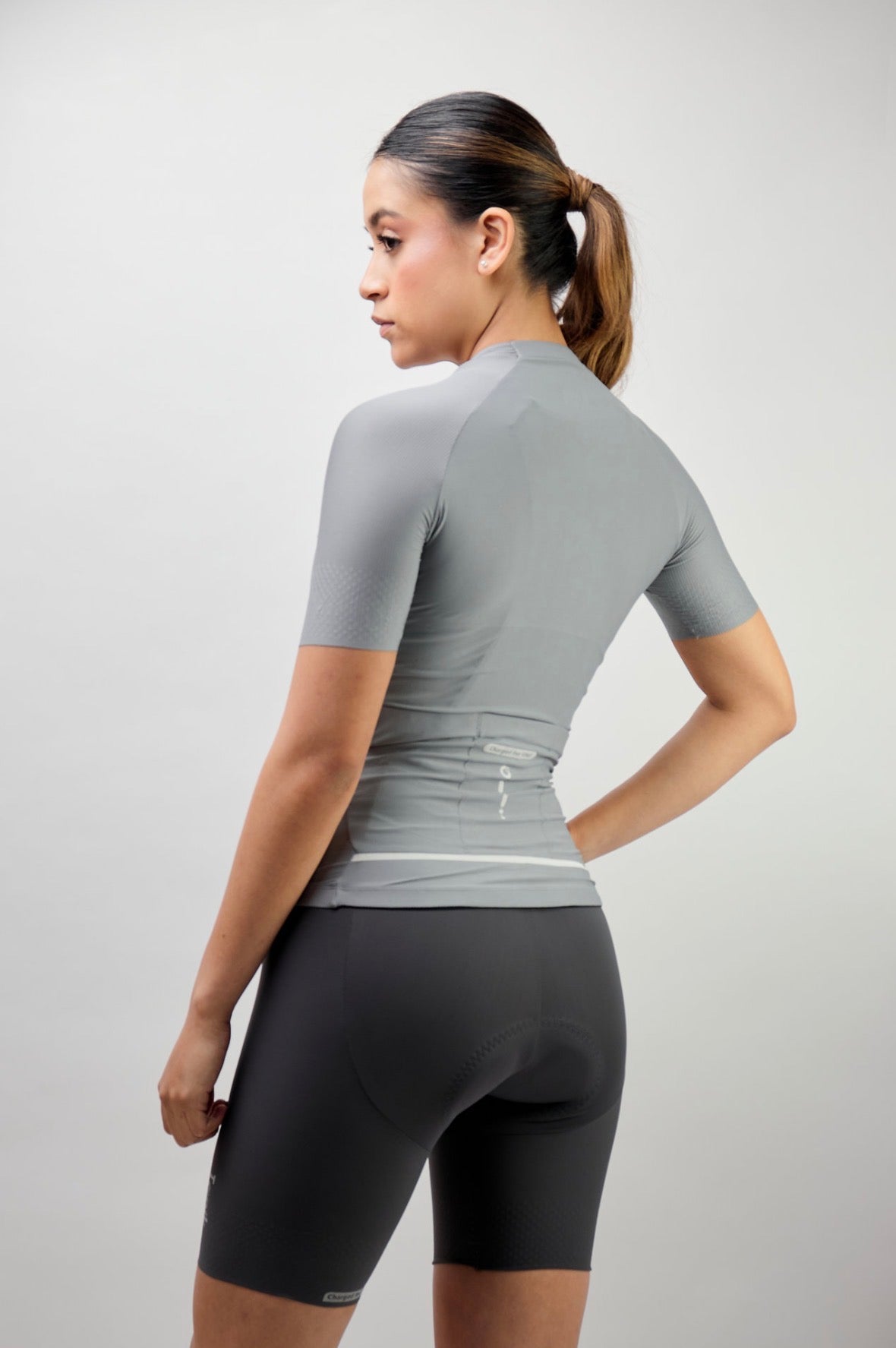 Jersey de ciclismo Ionik Start femenino manga corta gris