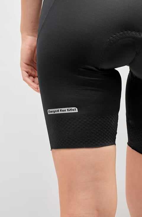Licra de ciclismo Ionik Onix negra con cargaderas para mujer
