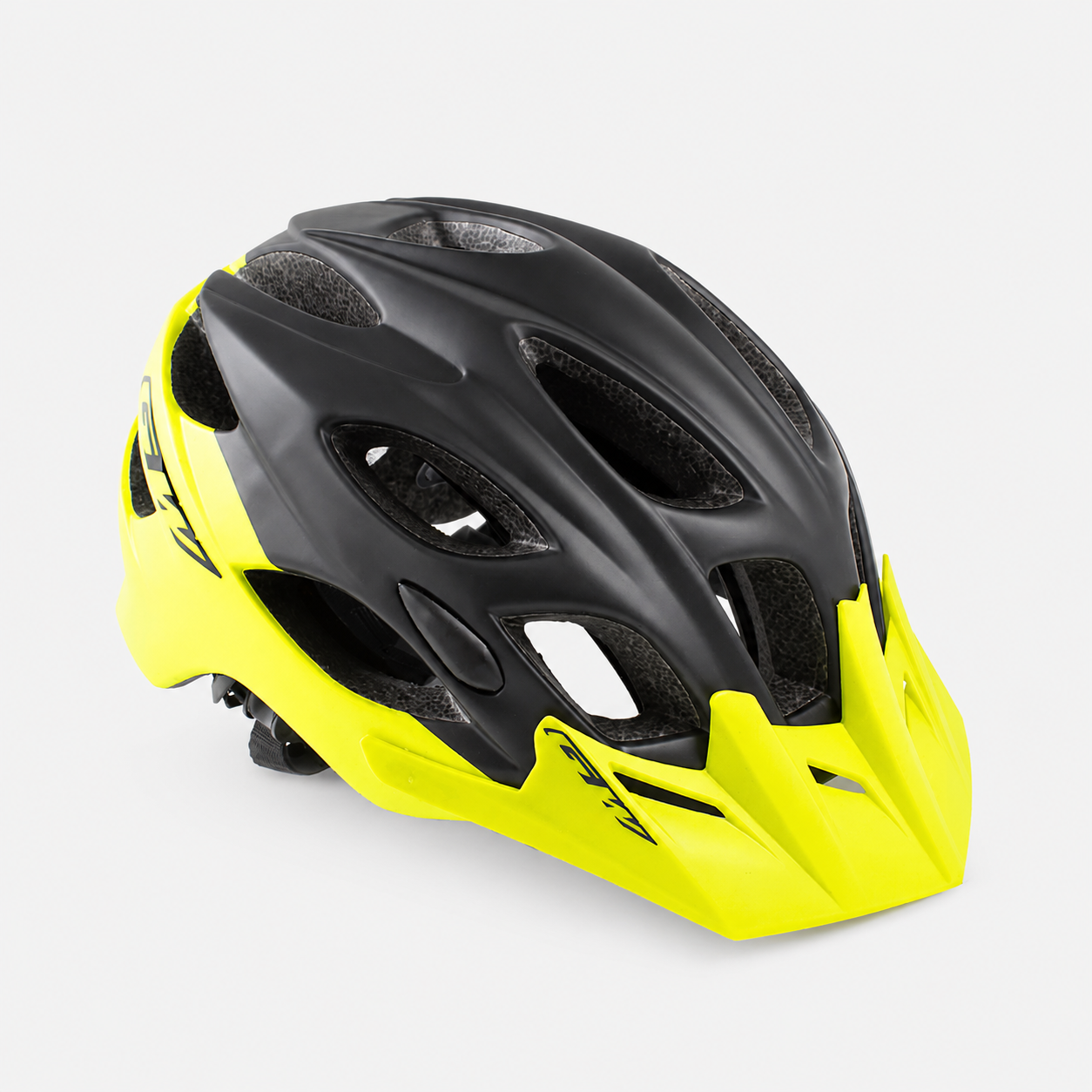 Casco de ciclismo GW 015 Enduro MTB negro mate/amarillo neón