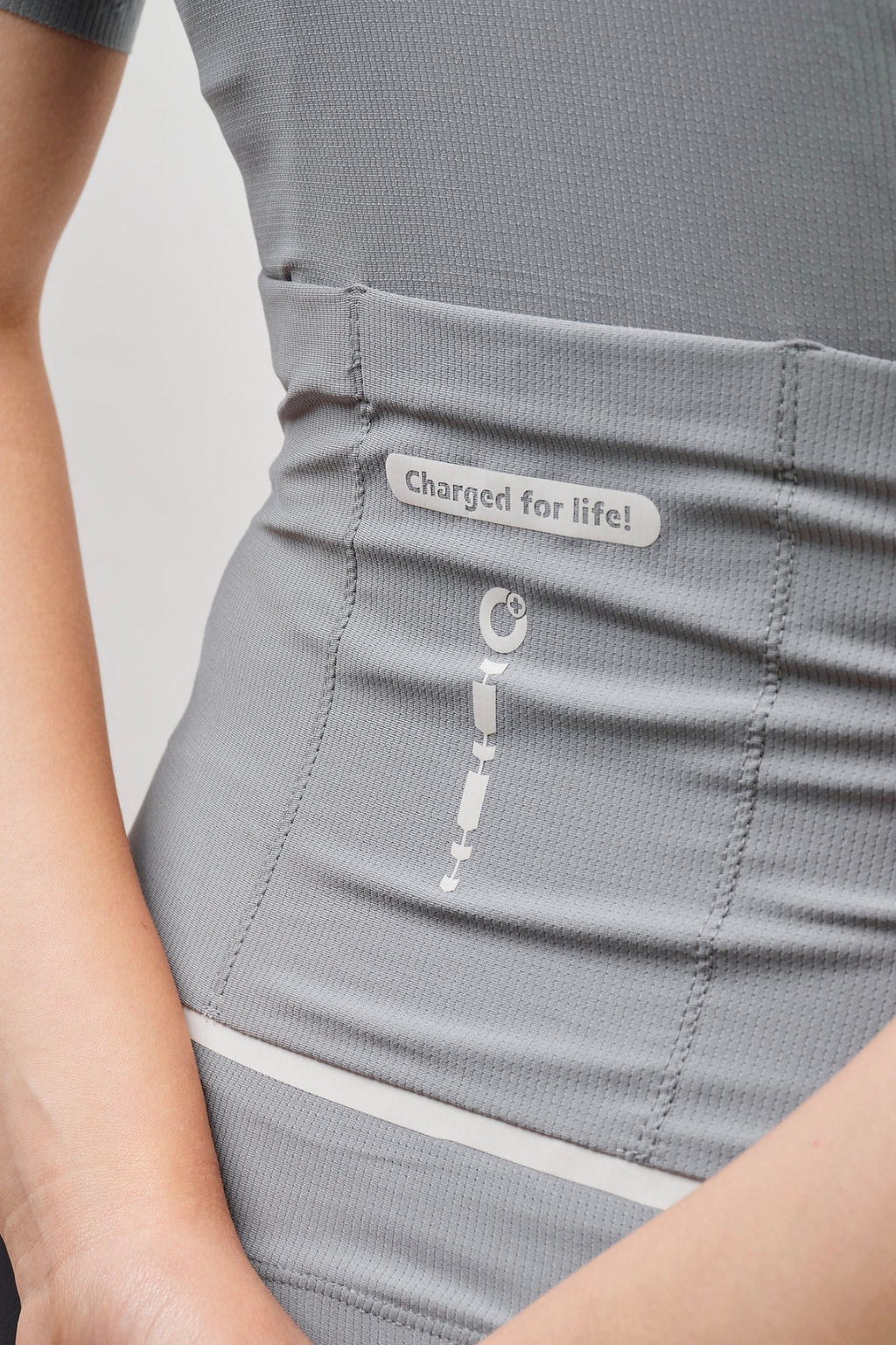 Jersey de ciclismo Ionik Start femenino manga corta gris