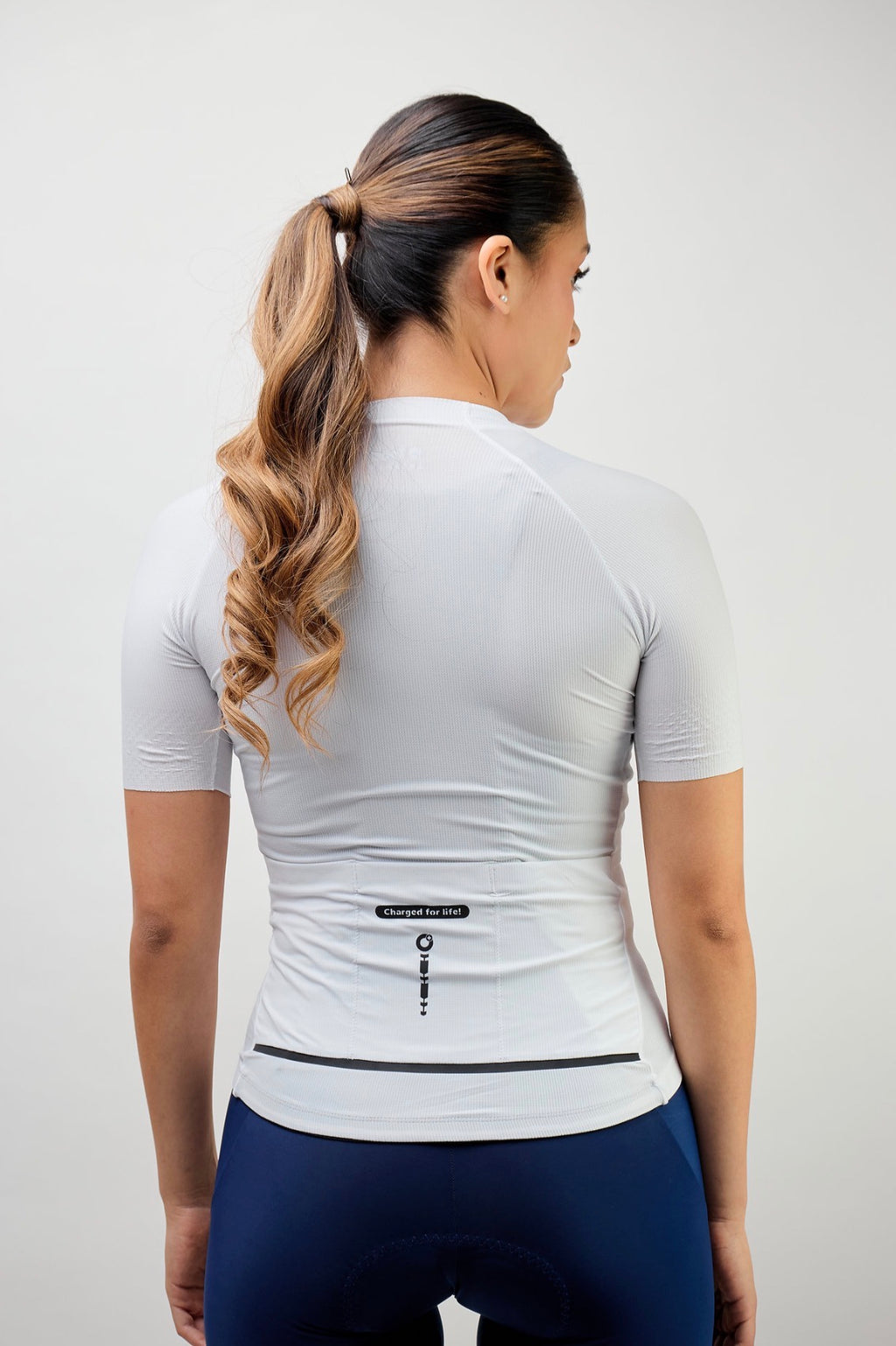 Jersey de ciclismo Ionik Start femenino manga corta blanco