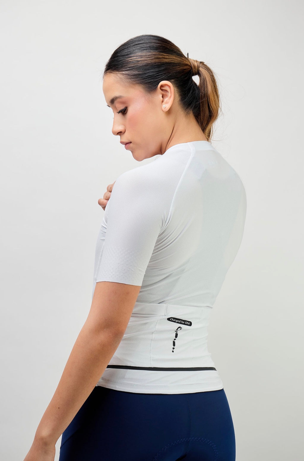 Jersey de ciclismo Ionik Start femenino manga corta blanco
