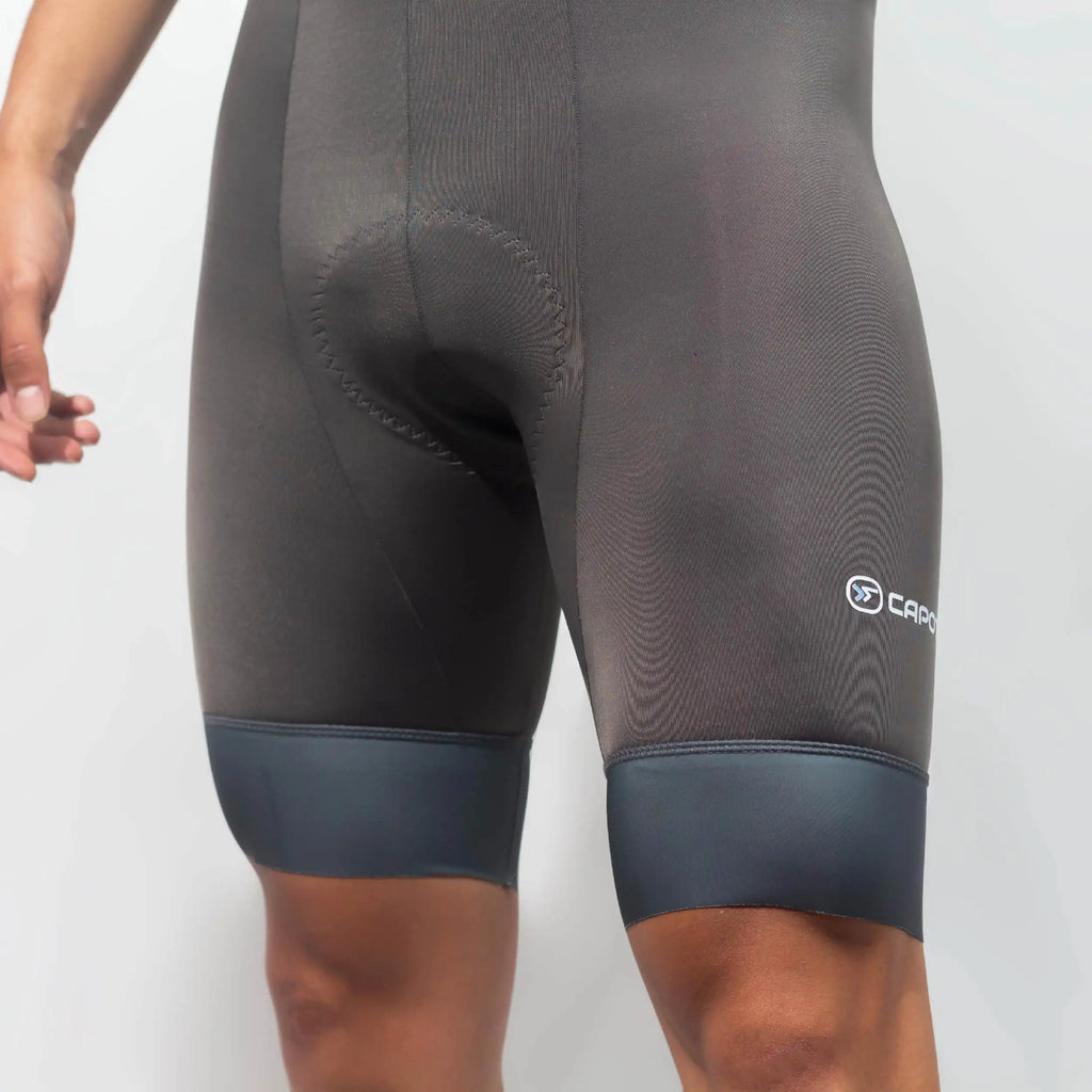 Licra de ciclismo Capote Hombre Corta Plus gris con cargaderas