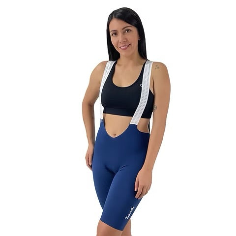 Pantaloneta de Ciclismo Ionik Tubular Azul Oscuro Mujer con Cargaderas