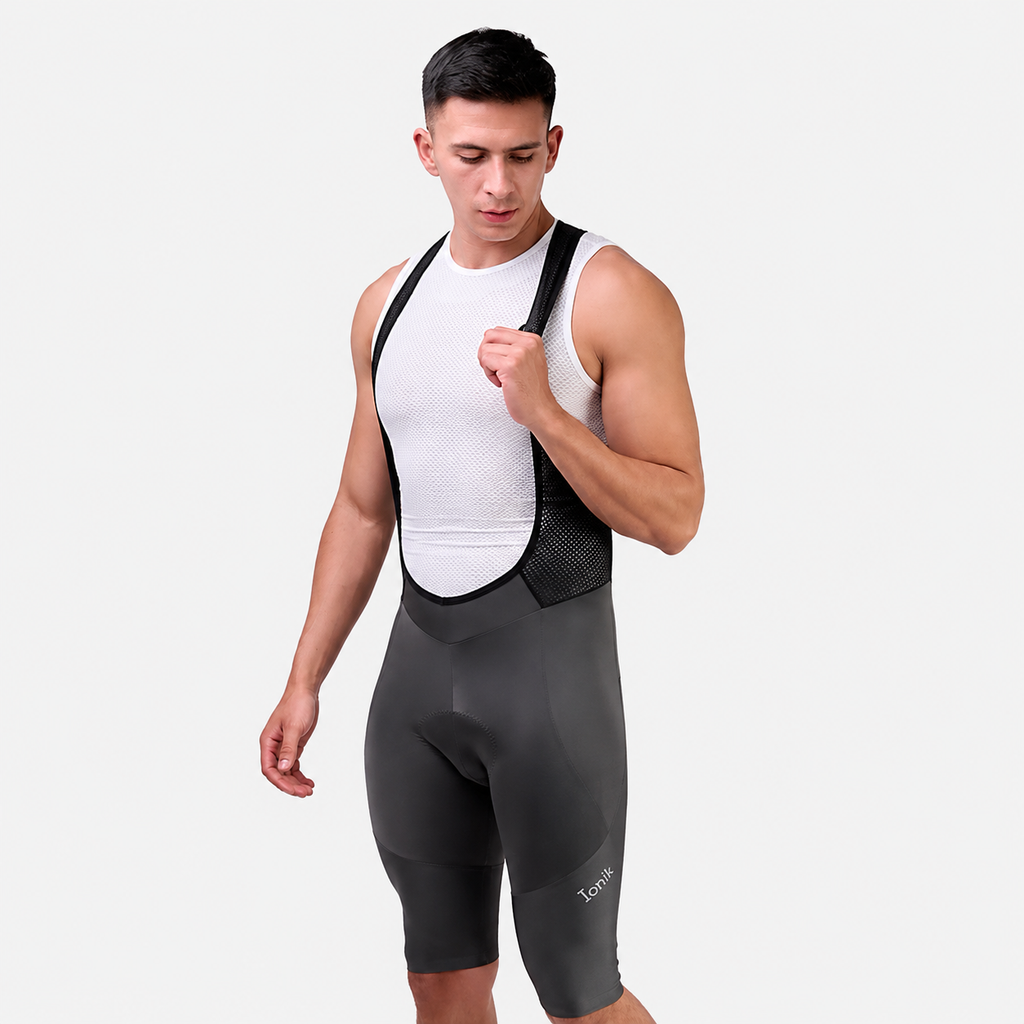 Licra de ciclismo Ionik Onix gris con cargaderas para hombre
