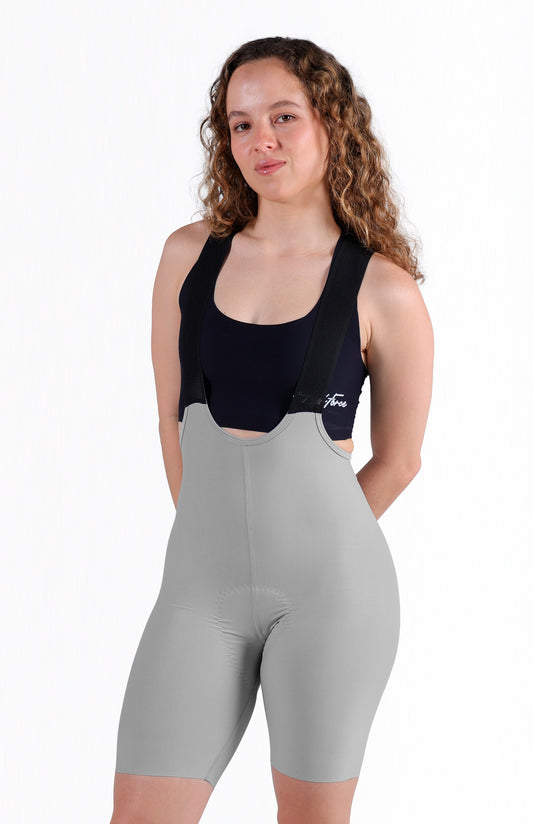 Licra de ciclismo Highforce Classic gris con cargaderas para mujer