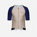 Jersey de Ciclismo Unisex HighForce Beige Azul Oscuro
