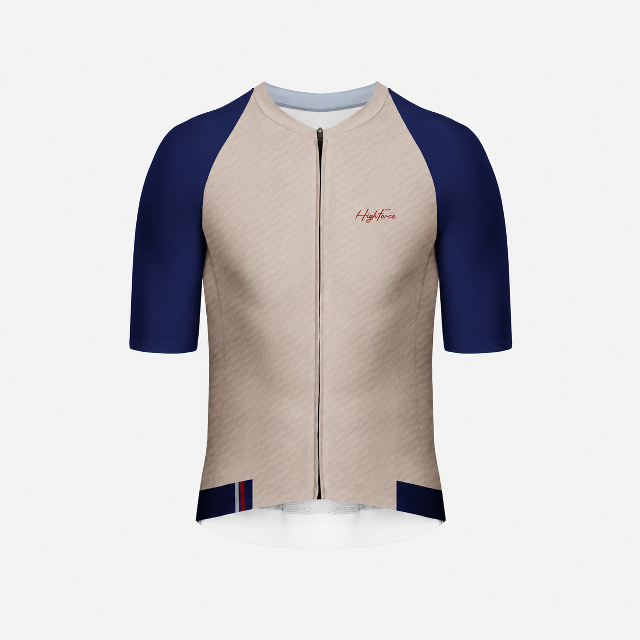 Jersey de Ciclismo Unisex HighForce Beige Azul Oscuro