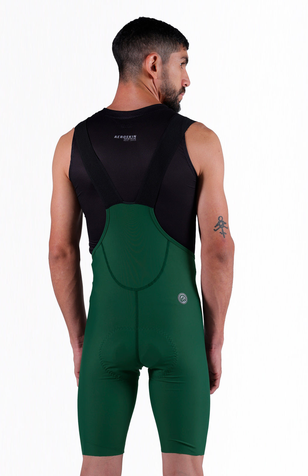Licra de ciclismo Highforce Classic verde con cargaderas para hombre