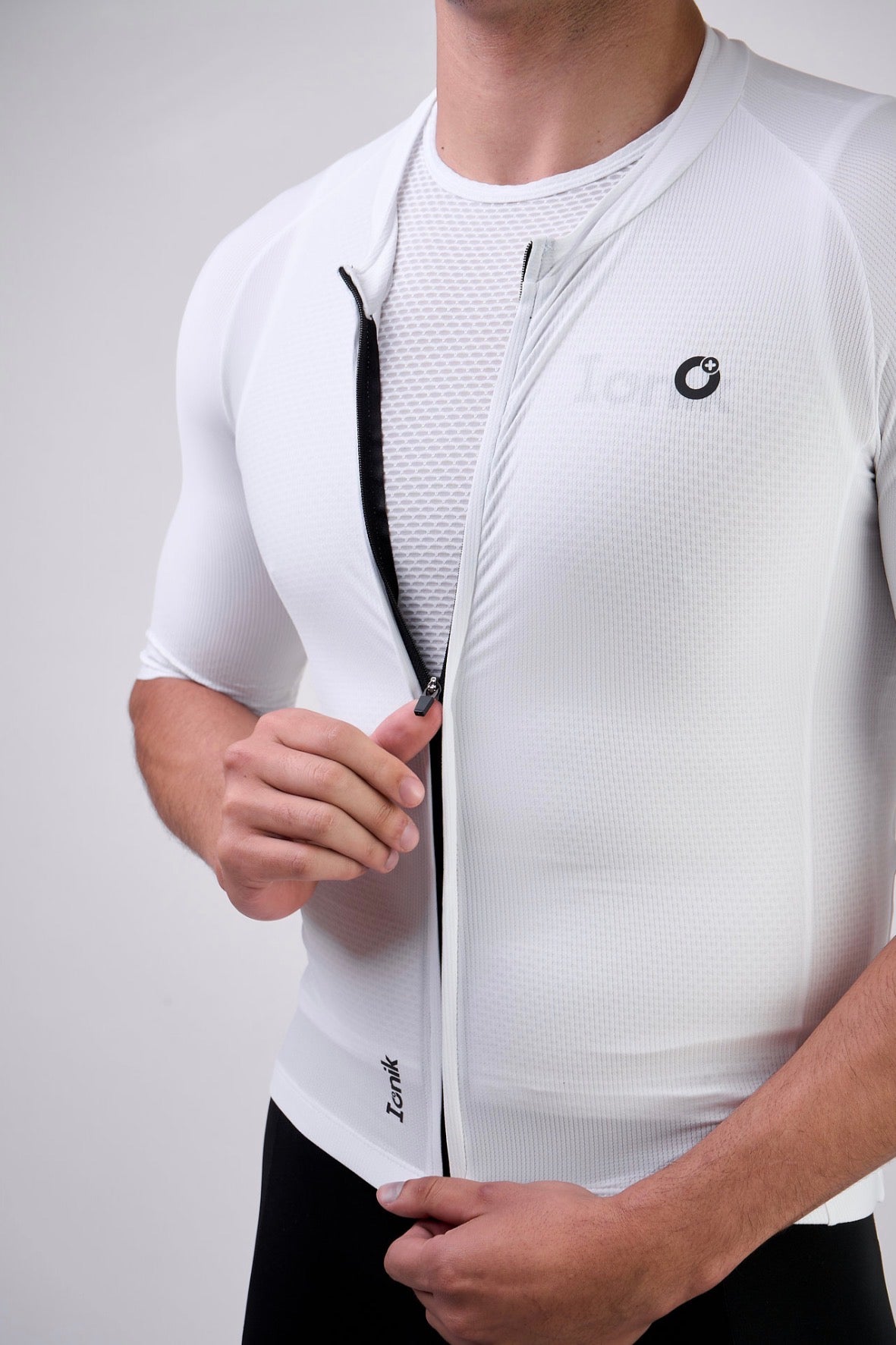 Jersey de ciclismo Ionik Start masculino manga corta blanco