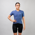 Jersey de ciclismo Ionik Start femenino manga corta azul