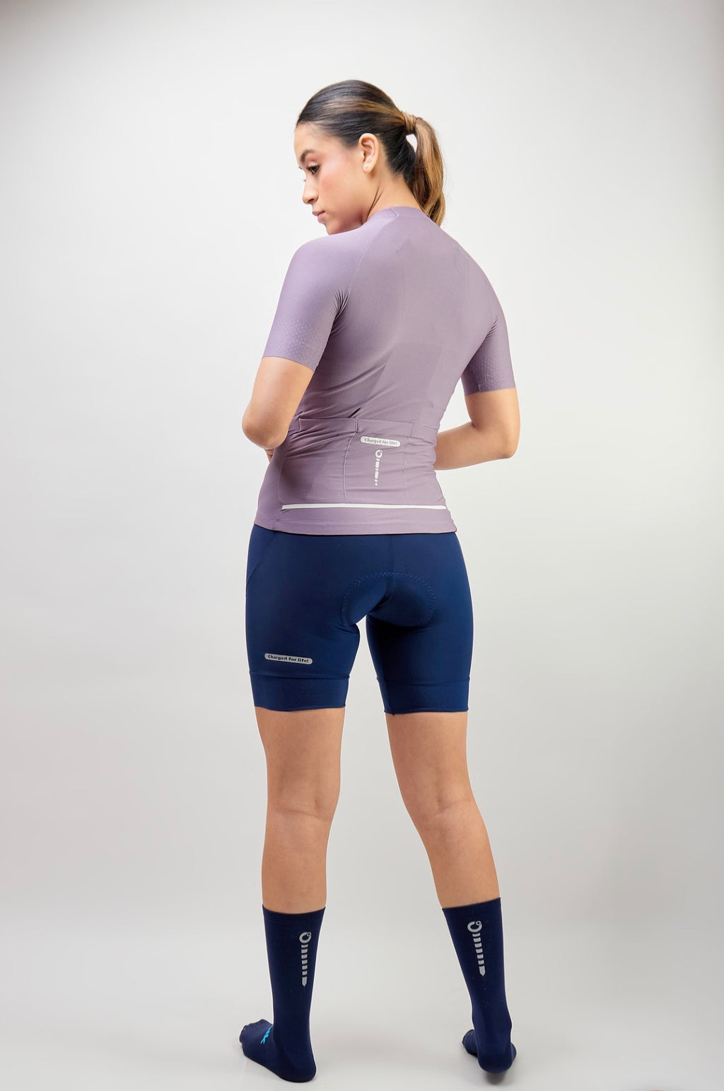 Jersey de ciclismo Ionik Start femenino manga corta lila