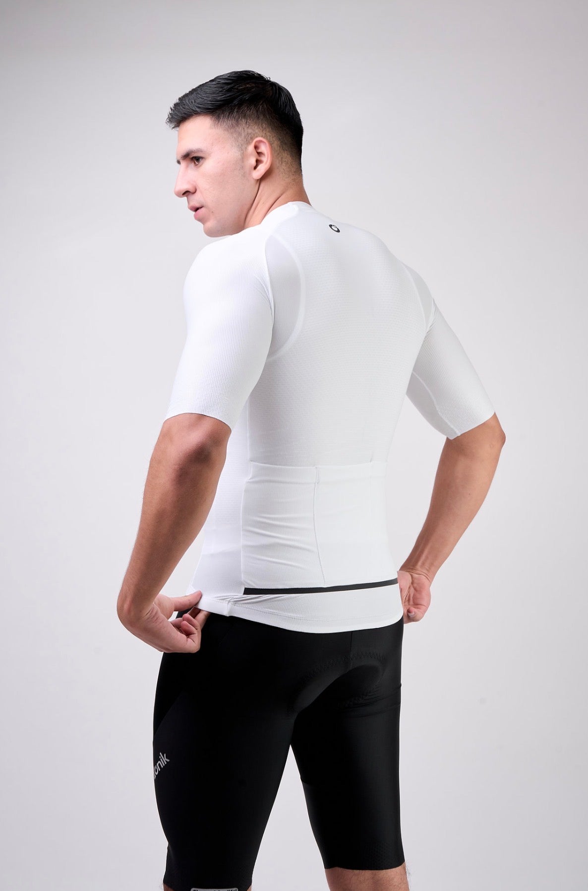 Jersey de ciclismo Ionik Start masculino manga corta blanco