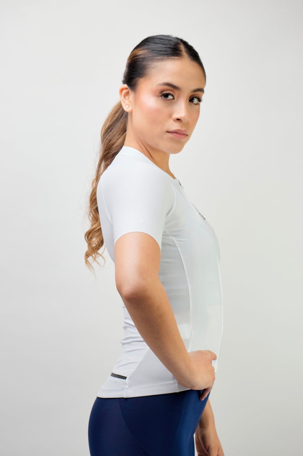 Jersey de ciclismo Ionik Start femenino manga corta blanco