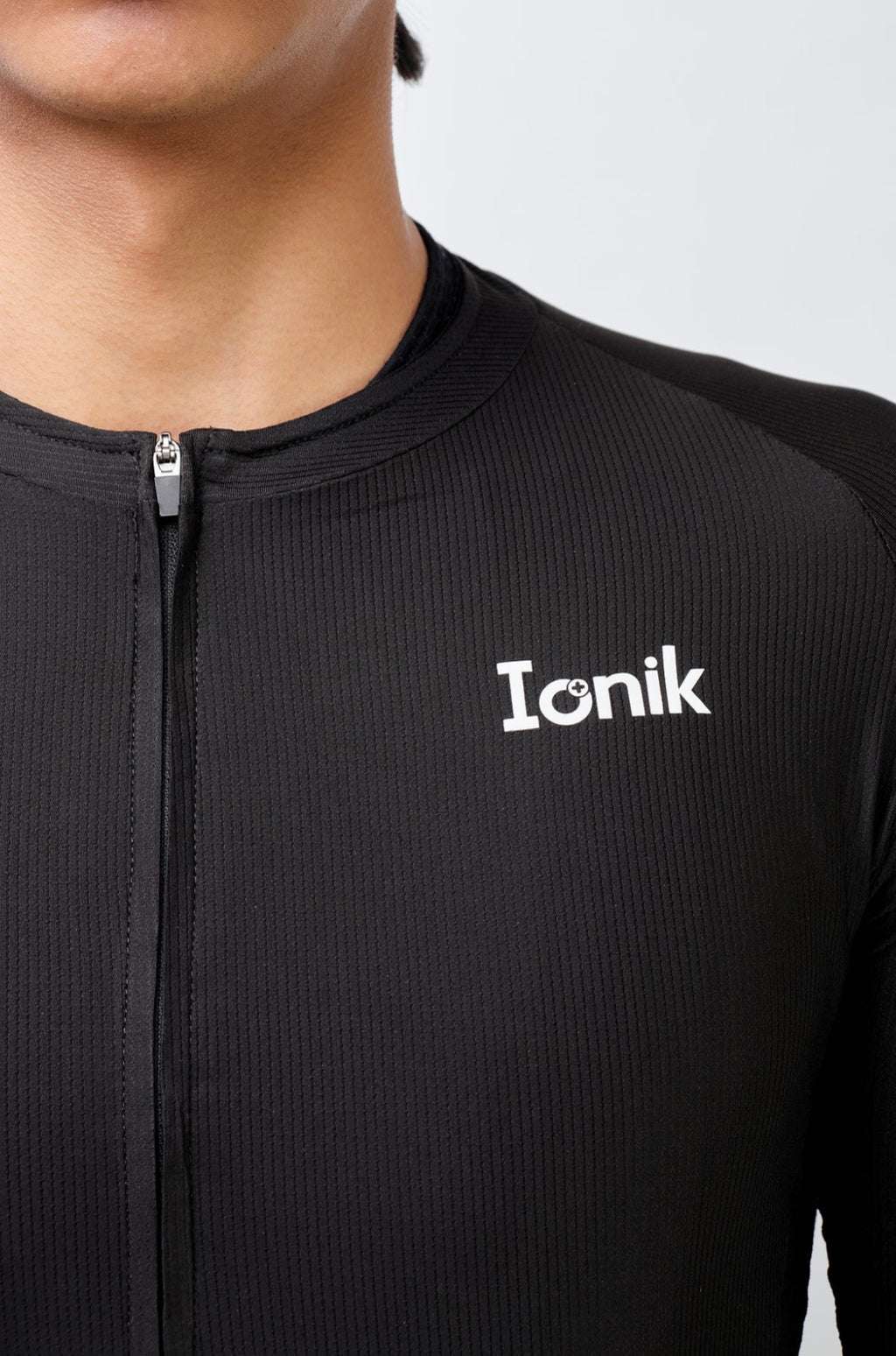 Jersey de ciclismo Ionik Start masculino manga corta negro