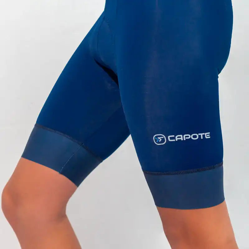 Licra de ciclismo Capote Hombre Corta Plus azul con cargaderas